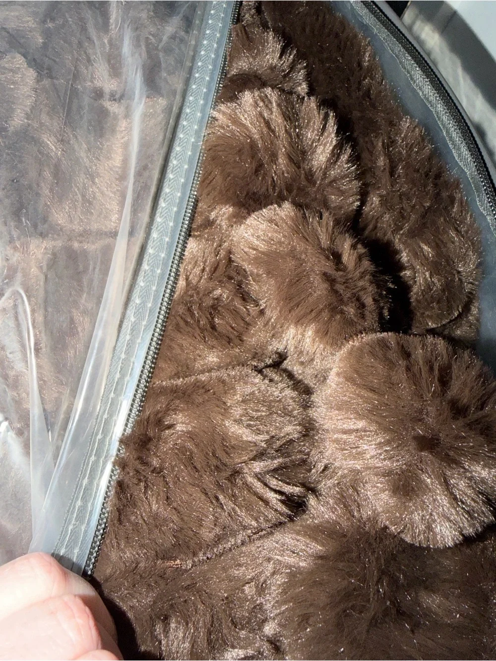 3 Piece Faux Fur Plush Ribbed Chocolate Brown Comforter Set